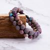 Bivei Aromatherapy Essential Oil Diffuser Bracelet Lava Stone Bead Gemstone Anxiety Diffuser Bangle Cuff Bracelet(Purple)