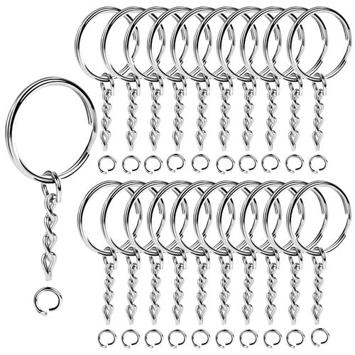 Teenitor 20PCS Key Chain Rings - 1 Inch Key Chain Rings for Crafts