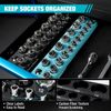 DURATECH 2PCS SAE&Metric Magnetic Socket Organizer Set 1/2" Drive Socket Holders