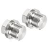 PATIKIL 2pcs Screw Hex Head Socket M18x1.5 Male Plug Waterproof Dustproof 304 Stainless Steel Solid Pipe Fitting