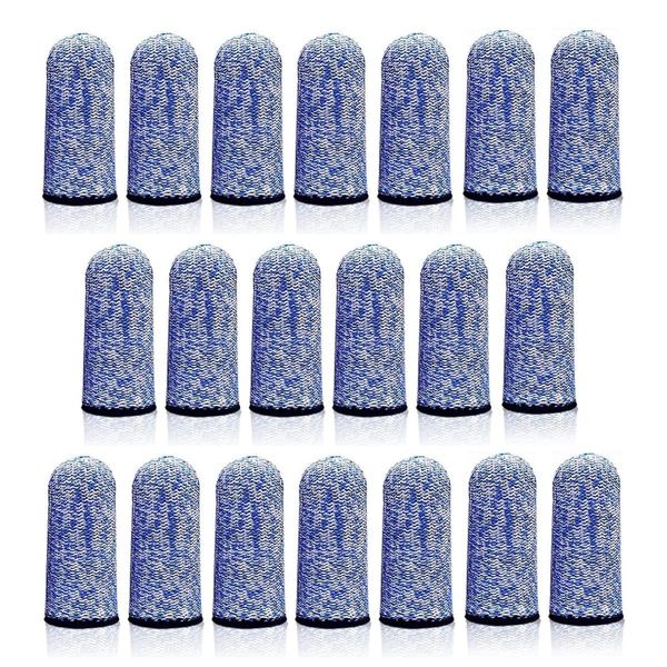 MiJunHD Cut Resistant Finger Cot,20 Pcs Reusable Finger Protector Breathable Anti Cutting Non Slip Finger Sleeve Protection Cot for Work,Garden,Kitchen,Sculpture (Blue)