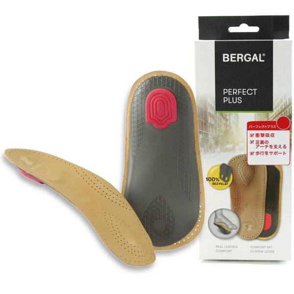 Columbus Bergal Perfect Plus 3/4 Type Shock Absorbing Footbed, High Moisture Absorption, Natural Leather, beige