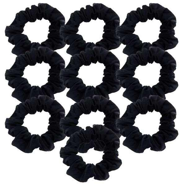 Hair Ties 10PCS Black Elastic No Damage Soft Wide Rubber Bands for Hair No Tug Scrunchies Hair Bands Thick Ponytail Women Girls Hair Accessories Comforts No Slippage Suitable for Different Occasions