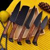 D2 Steel Handmade CHEF KNIVES KITCHEN knife set hammer pattern full tang