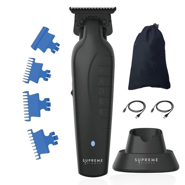 Supreme Trimmer Vader Trimmer ST3778 | Barber Liner Mens Beard Trimmer (210 Min Run Time) DLC T Blade Cordless Hair Clippers | Black