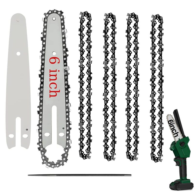 PANZHENG 5 Pcs 6 Inch Mini Chainsaw Chain With 2 Pcs Replacement Saw ...