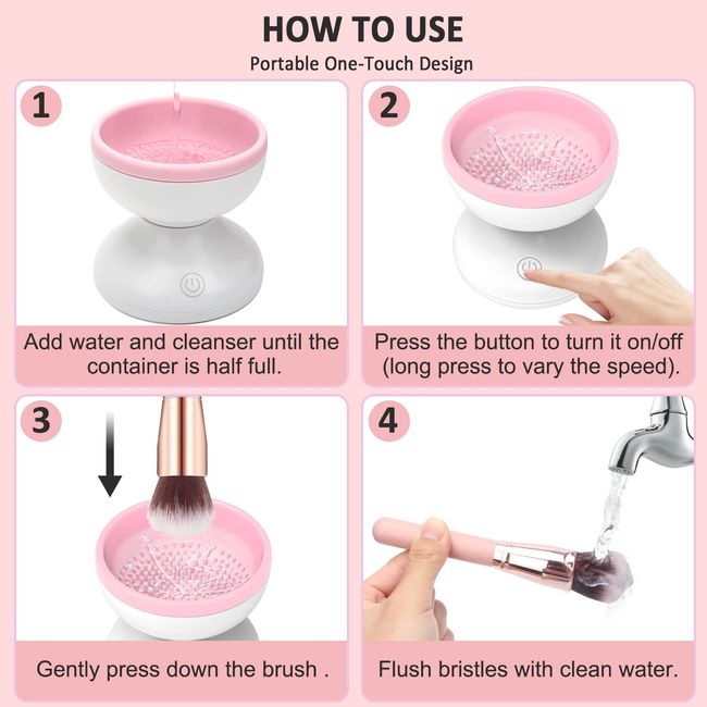 Electric Makeup Brush Cleaner Machine Portable Automatic USB Brush Cleaning  Tool