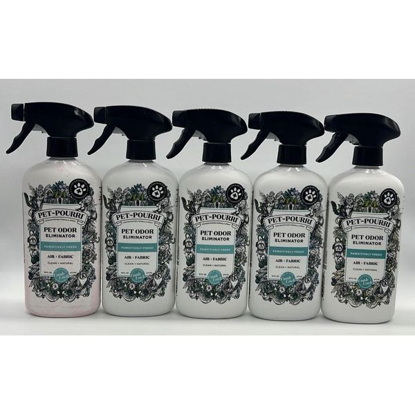 5PK Pet Pourri Pet Odor Eliminator ~ PAWSITIVELY FRESH ~ 16 FL OZ EACH ~ READ