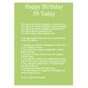 Age 59 Body Facts Birthday Card