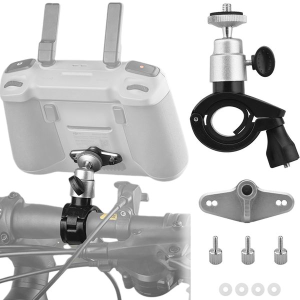 SQAQS Remote Controller Holder, 360°Adjustable Bicycle Handlebar Clip Mounting Bracket, Bicycle Stabilizer Handle Rod Bracket with 1/4 "Threaded Adapter, for Dji Rc Rc2 Remote Controls