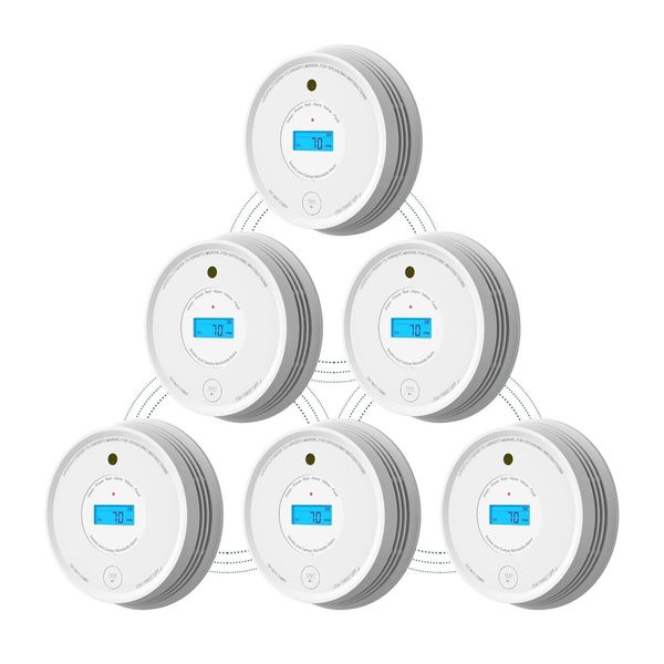 6Pack Aegislink Wireless Interlinked Combination Smoke and Carbon Monoxide Alarm