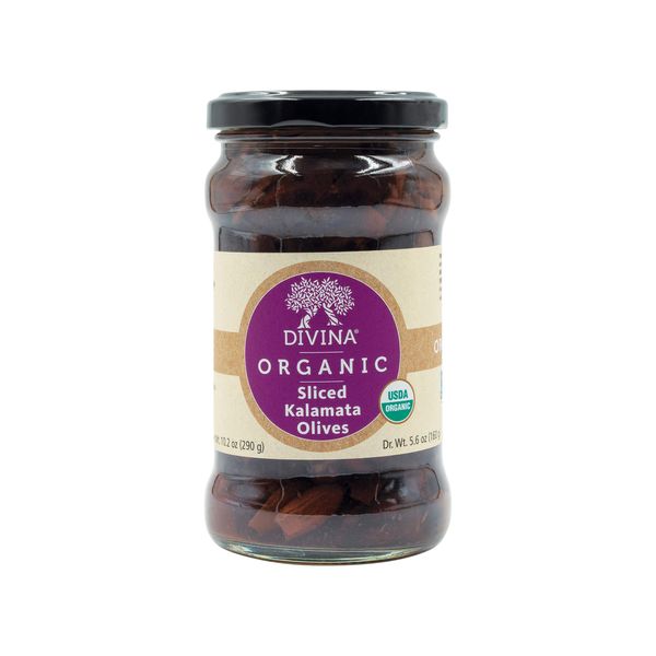 Divina Organic Sliced Kalamata Olives, 10.2 Ounce Net Weight