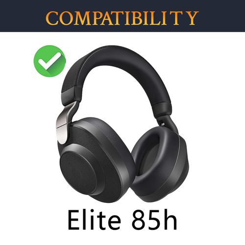 SOULWIT Cooling-Gel Professional Replacement Ear Pads Cushions for Jabra Elite 85h Wireless Over-Ear Headphones, Earpads with Soft Noise Isolation Foam - Black Gold