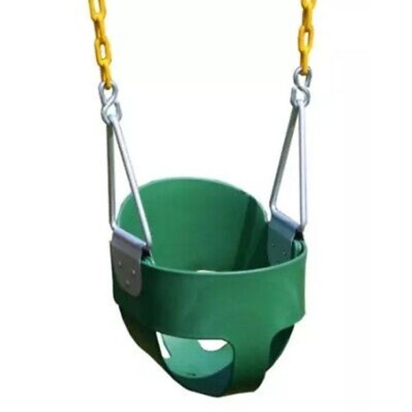 Heavy-Duty High Back Full Bucket Child/Toddler Swing Set Seat, Green, D2