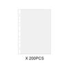 200 Pcs Poly Pockets A4 Folder,Clear Plastic Wallets A4 Punched Pockets,Plastic Wallets A4 Punched Pockets,Polypockets Clear A4,Punched Pockets A4,a4 Plastic Sleeves(Size:11.89x9.17inch)