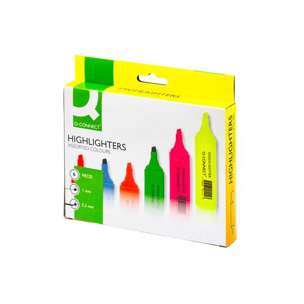 Q-Connect Assorted Highlighter Pens (Pack of 6) KF01909