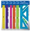 BAZIC Math Geometry Set 5 Pieces, Center Wheel Compass, Protractor, Ruler, 2 Triangle Rulers, Plastic Clear Measuring Sets, 1 UNIT, RANDOM COLOR