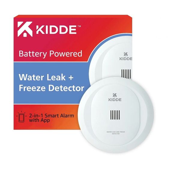 NEW ~ Kidde Battery Smart Water Leak Detector & Freeze Alarm w/Wi-Fi ~ One-pack