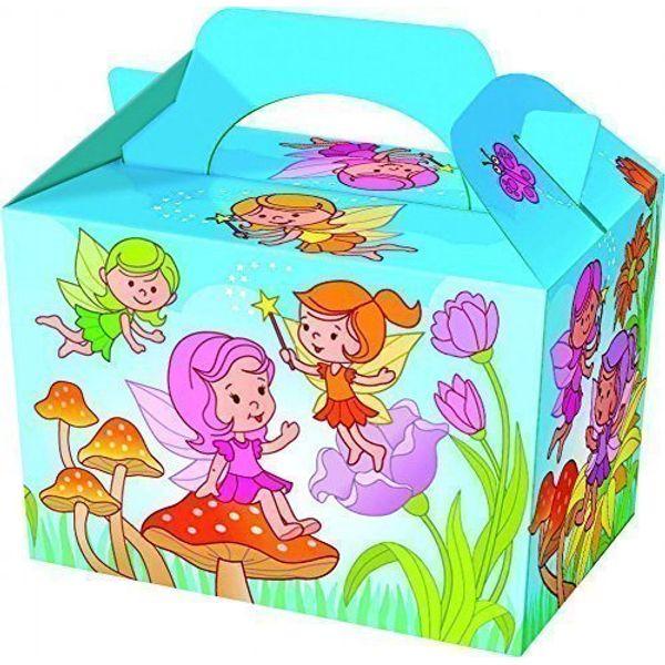 Playwrite 12 Count Multicolor Rectangular Food Boxes, Food Container, Stackable, 12 X Fairy Design Party Lunch/Food Boxes