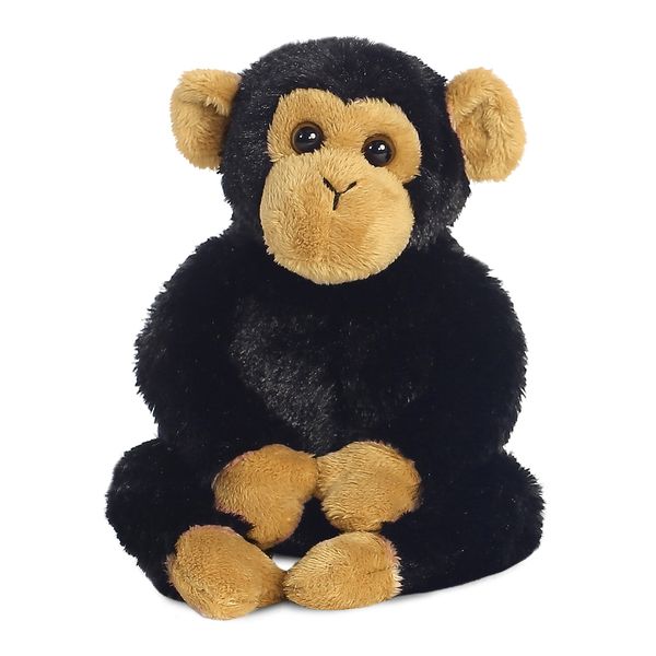 Aurora, 31710, Mini Flopsies Clyde the Chimp, 8In, Soft Toy, Black and Brown