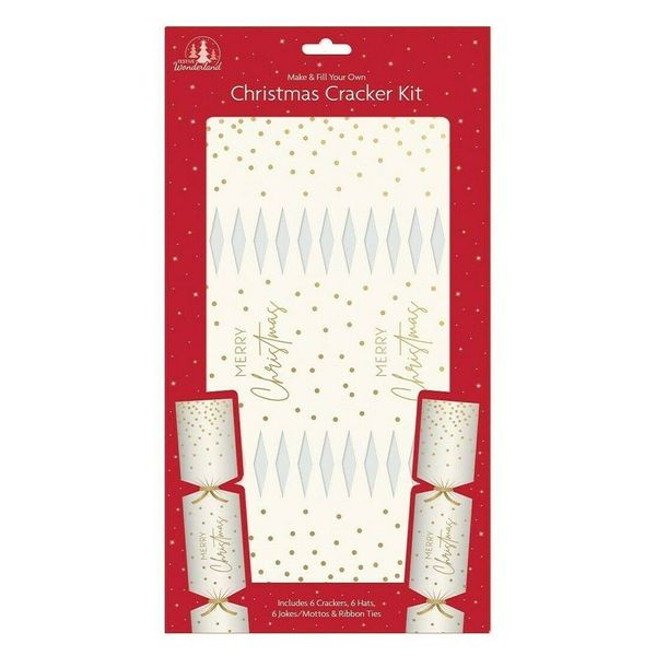 Make and Fill Your Own Festive Seasonal Christmas Party Cracker Craft Kit (Merry Christmas)