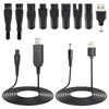 Punasi 5V USB Charging Power Cord for Electric Beard Trimmer Hair Clipper Men Women Razor Shaver with 6 Connectors + 15V Power Cord + 5.5 * 2.1mm Adapter