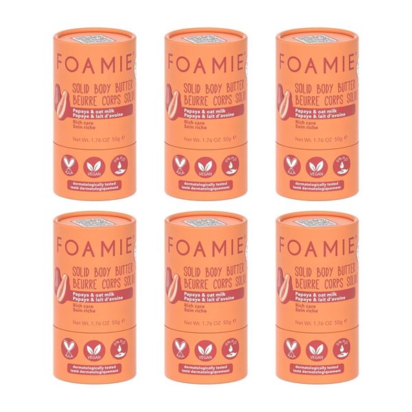 FOAMIE Solid Body Butter Rich Care Papaya & Oat Milk - 6 x 50g