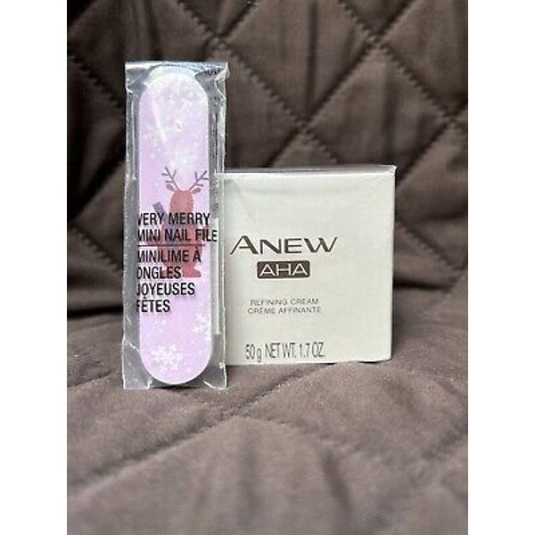 AVON ANEW AHA REFINING CREAM 1.7 oz.   NEW IN BOX   SEALED + EMERY BOARD