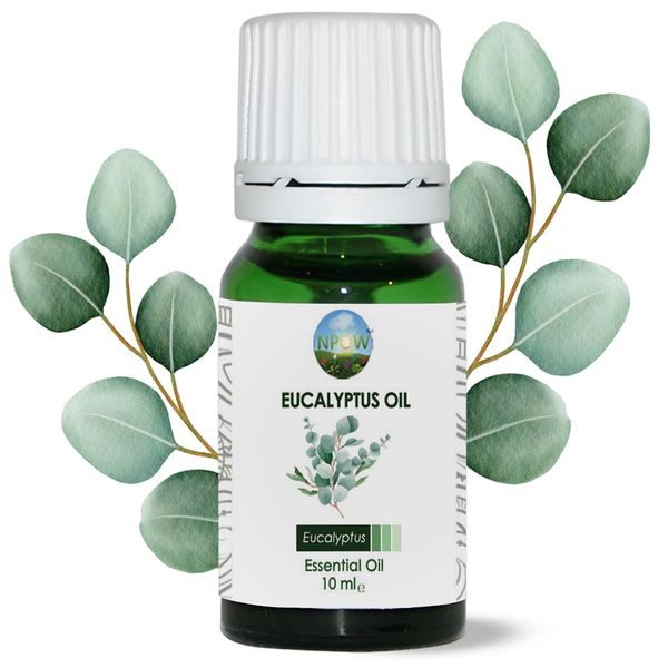 NPOW Eucalyptus Essential Oils - Eucalyptus Oil for Diffuser & Sauna, Massage Oil Eucalyptus, Eucalyptus Oil for Inhaling, Relaxation, Aromatherapy Eucalyptus, Essential Oils for Massage Therapy 10ml