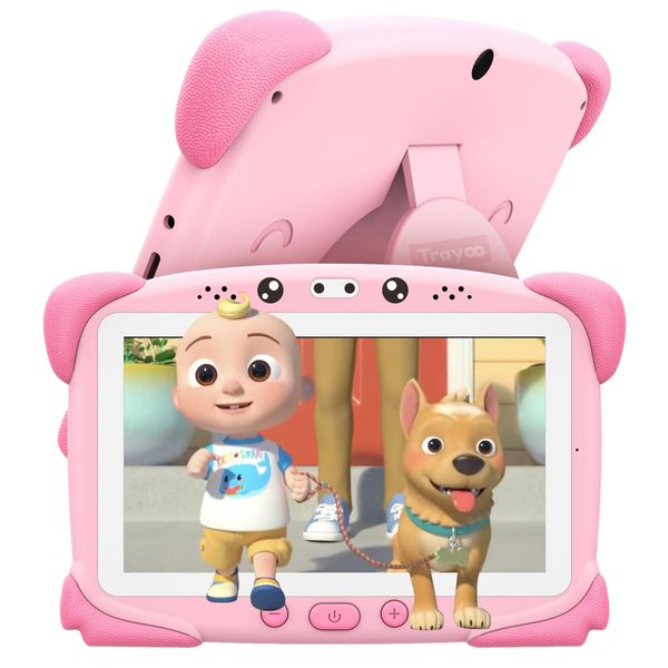 Kids Tablet 7IN Toddler Tablet for Kids, 32GB Tablet for Kids Toddler with Shockproof Case, Bluetooth, WiFi, Google, Netflix, YouTube, Parental Control, Kids App Pre-Installed (Rose)