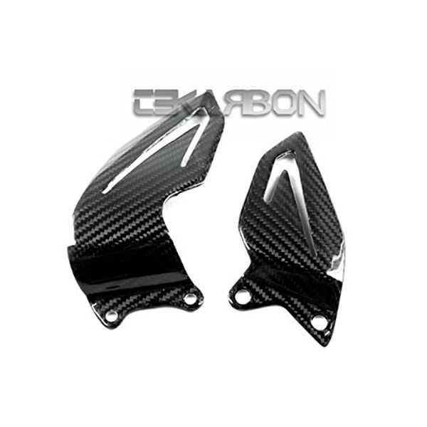 Tekarbon, Carbon Fiber Heel Plates, for Triumph Daytona 675 (2013-2014), 2x2 Twill Weave