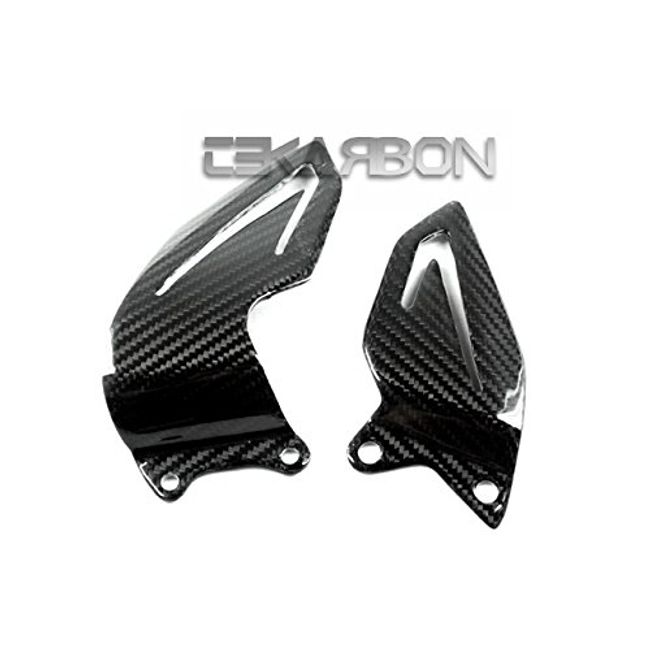 Tekarbon, Carbon Fiber Heel Plates, for Triumph Daytona 675 (2013-2014), 2x2 Twill Weave