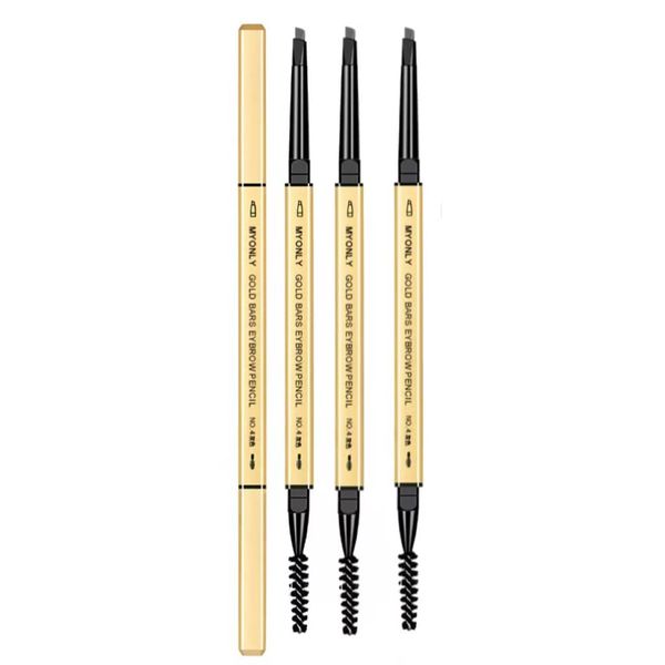 FANOYA Eyebrow Pencil, Set of 3 Colors, Black, Gray, Brown, Never Fade (3 Pcs, Black)