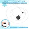 PATIKIL 3.3 Ft Retractable Remote Control Tether, 2 Pcs Square Security Cable Lanyard Lock Pause Style with Adjustable Clasp Adhesive for TV Remote Controller, Black(Curved Rubber Cap)