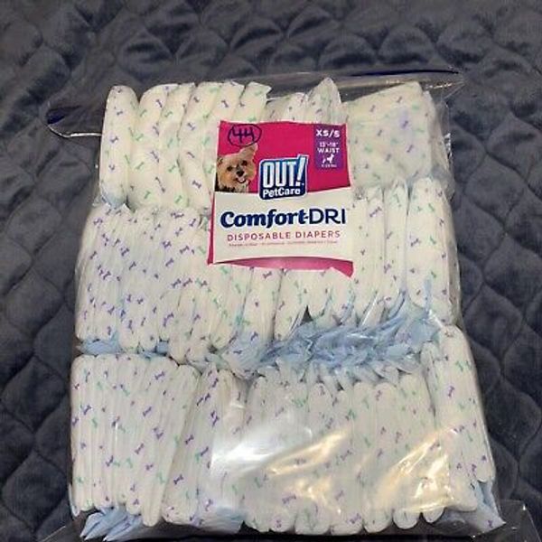 44 OUT Pet Care Comfort-DRI Disposable Diapers for FEMALE Dog XS/S 13-18" 4-25lb