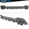Fits 20-22 Toyota Corolla LE XLE Matte Black Rear Bumper Diffuser w/ Silver Tips