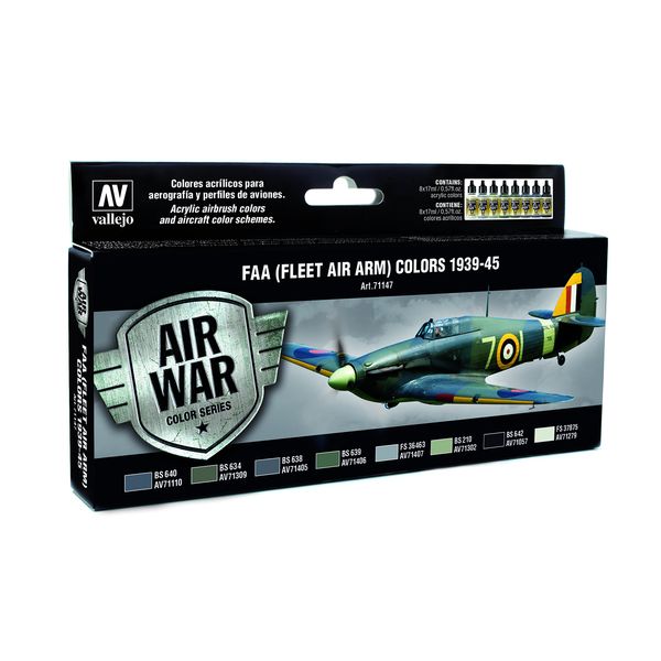 Vallejo FAA (Fleet AIR ARM) Colors 1939-1945 'Air War Color Series' Model Paint Kit