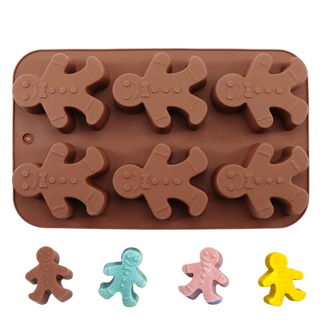 Meltset Silicone Baking Mold Gingerbread Man Chocolate Mold DIY Soap Mold