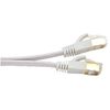 MICRO CONNECTORS 25ft Cat7 Shielded RJ45 Flat Patch Cable with Cable Clips (White, E11-025FL-W)