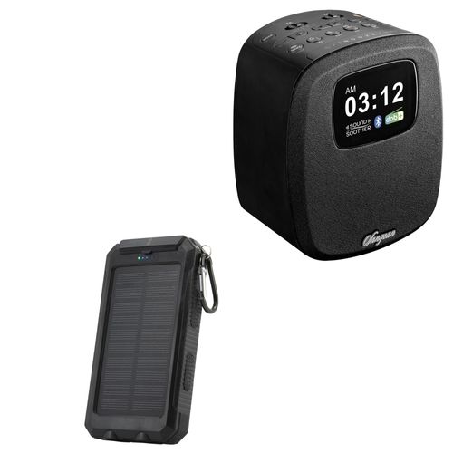 BoxWave Power Bank Compatible with Sangean DCR-83 - Solar Rejuva PowerPack (10000mAh), Solar Powered Backup Power Bank 10000mAh - Jet Black