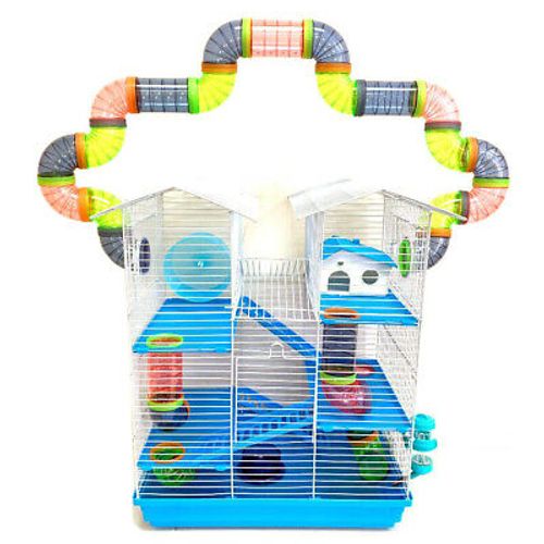 5-Levels LARGE Twin Tower Hamster Habitat Mouse Mice Rat Long Cross Tube Tunnel
