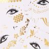 18 Pack Face Tattoo Sticker Metallic Shiny Temporary Face Tattoos Golden and Silvery Glitter Face Forehead Eyebrow Decoration Face Art for Women Girls Christmas Halloween Dancer Costume Parties