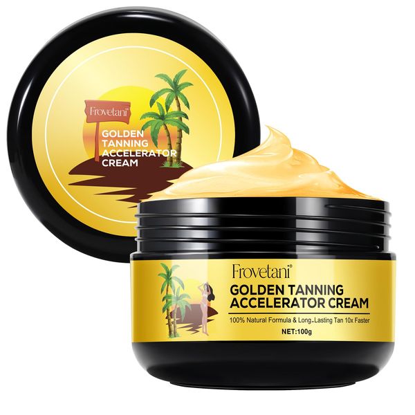 Tanning Accelerator Cream, Golden Tan Accelerator for Outdoor Sun and Tanning Beds, Natural Ingredients Tanning Cream for Sunbeds & Outdoor Sun, Achieve a Natural Tan Skin 100g (100g)