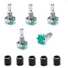 Wvzong 360-Degree Rotary Encoder Switch with Push Button - 5-Pack EC11 Compatible Digital Potentiometer & Knob Caps for Arduino Projects