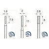 Argo File DMS2002 Electrodeposition Diamond Bit Set, Small Diameter, Straight 3 Types
