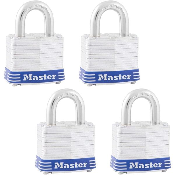 Master Lock 3TLF Keyed Padlock, Silver, 1-1/2" Shackle