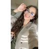 DIFF Bella Designer Square Computer Blue Light Blocking Glasses Women Oversized, Cream Tortoise