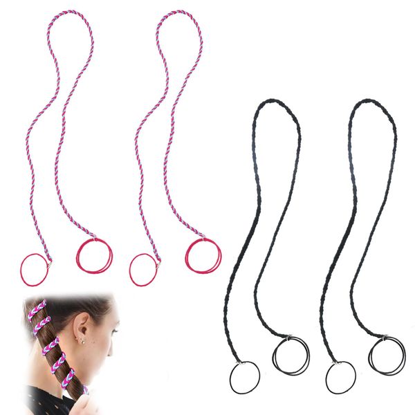 4 Pcs Haargummi Damen Haargummi Haargummis Damen Zopfgummis Damen Hair Ties Spiralhaargummi Haargummi Armband Rip Tie Hair StirnbäNder FüR Sport Und Alltag Haargummi Hair Ties（Blau Rot & Schwarz）