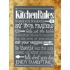 Kitchen rules tin metal sign commemorative plaque