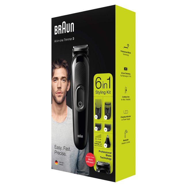 Braun Hair Clippers for Men MGK3220, 6-in-1 Beard Trimmer, Ear and Nose  Trimmer, Cordless & Rechargeable